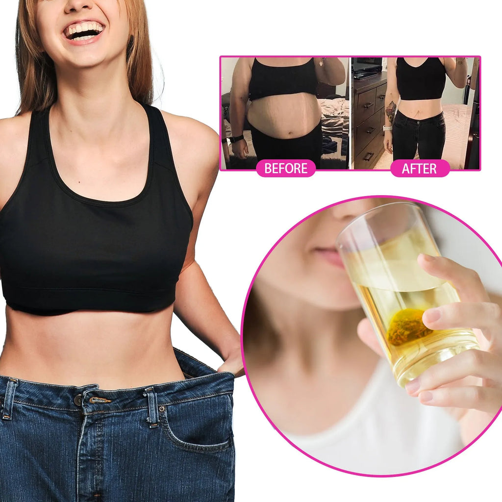 Slimming body care green tea kit with 28 pieces in packet for belly firming.