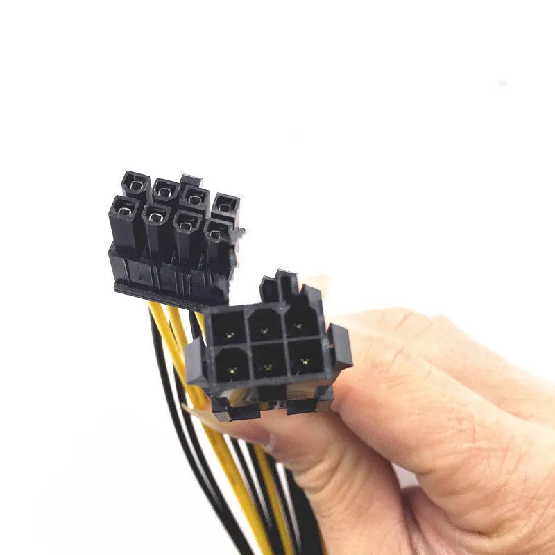 6P to 8P graphics card power cable extension measuring 20cm in length