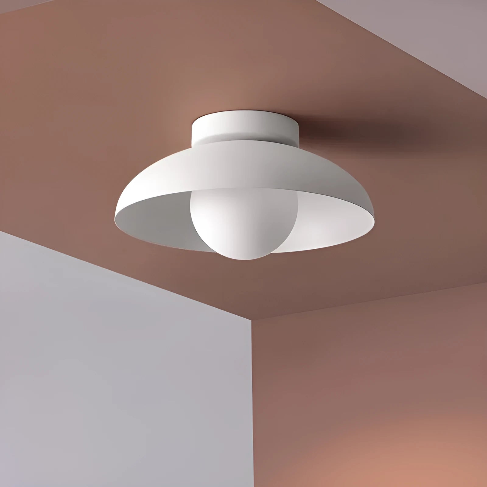 Modern Nordic style ceiling lamp with minimalist design in Moon White or Obsidian Black finish
