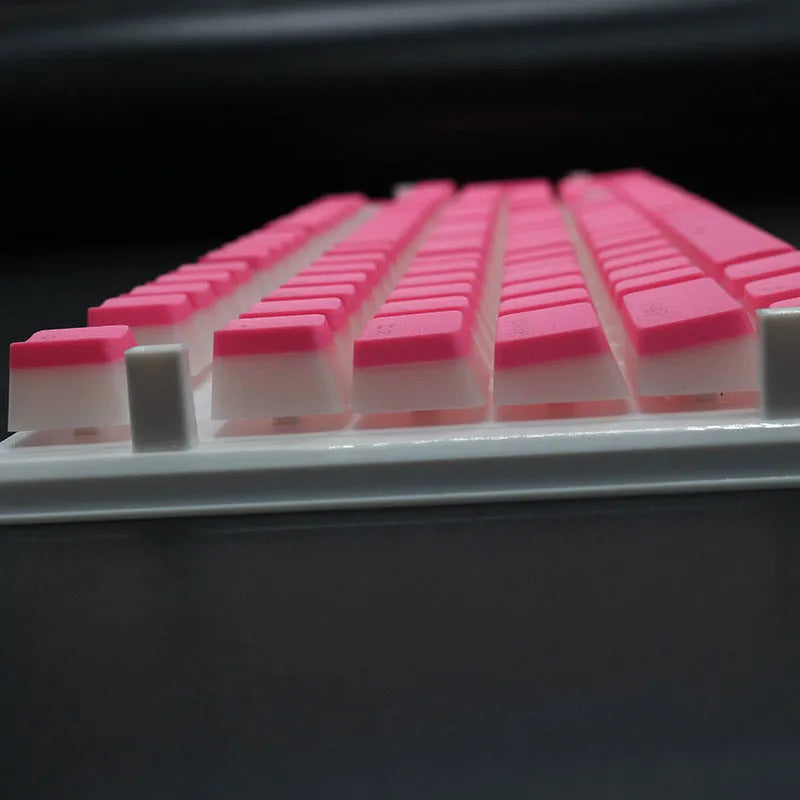 Pudding 108 key mechanical keyboard keycap set with translucent two-colour milk skin design