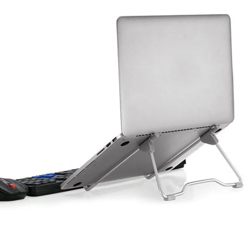 Grey adjustable aluminium alloy stand holding mobile phone at 12cm height