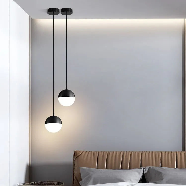 Nordic iron and glass ceiling light with 15cm gold hanging wire, 220V, for bedroom or bedside