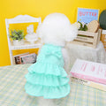 Polyester princess dress for small dogs with layered skirt and hair candy details in rose red colour