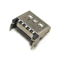 Silver HDMI interface host socket with 19-pin configuration for digital signal transmission