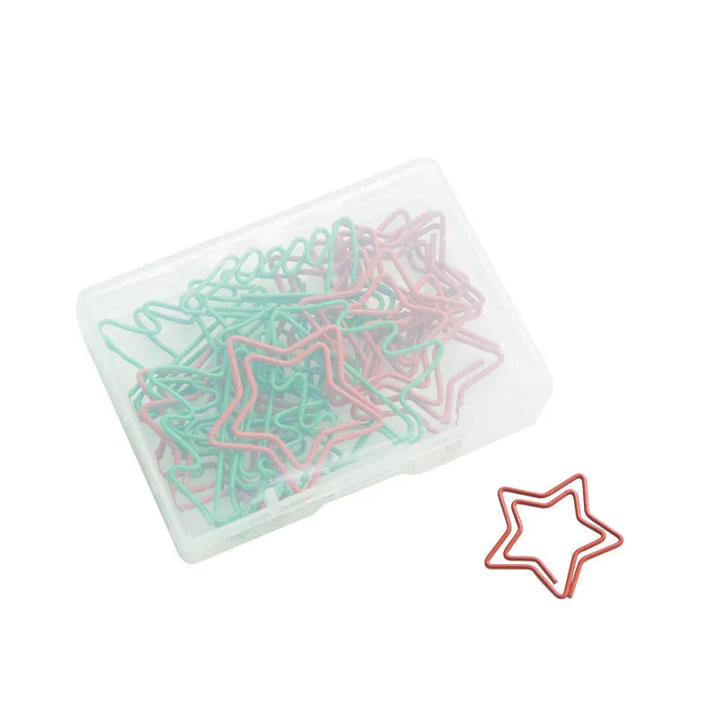 Christmas creative special-shaped colour paper clips set of 18 pieces with mixed festive colours