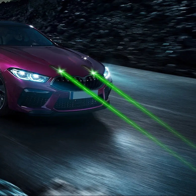 Remote-controlled black car strobe light for anti-collision warning in rain and fog weather.