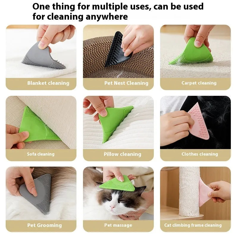 PTE pet hair scraper comb brush for cat and dog grooming with fabric hair removal function