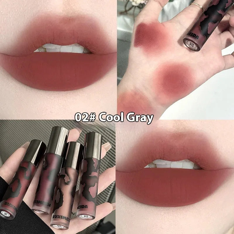 Lava Secret Matte Lip Mud Lipstick in 3.2g tube with five colour options showing transfer-resistant technology