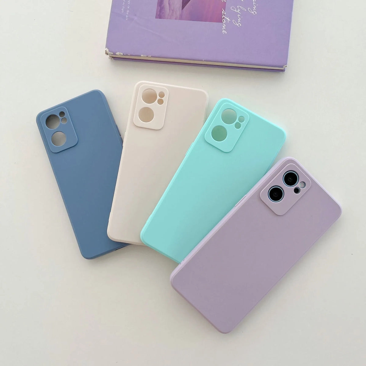Fine hole matte TPU straight edge phone case for Realme 10 and Realme V20 in black and antique white