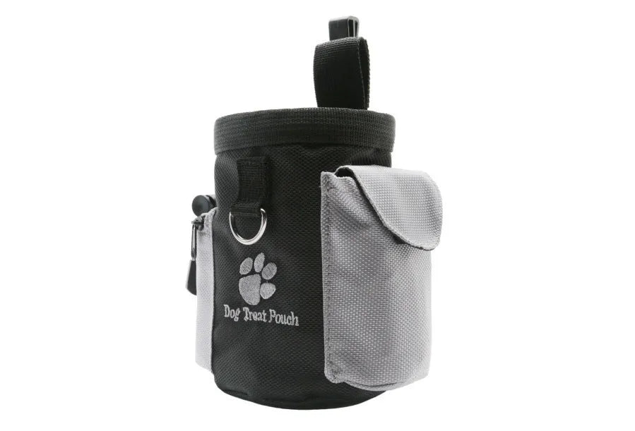 Black Size L pet snack bag and dog training waistpack, 12.5 x 8 x 12.5 cm, Oxford cloth, waist or belt wear