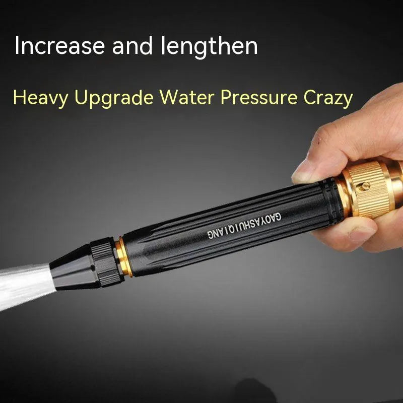 Black King Kong car washing gun showing 17.7cm alloy body with pagoda and nipple nozzle options
