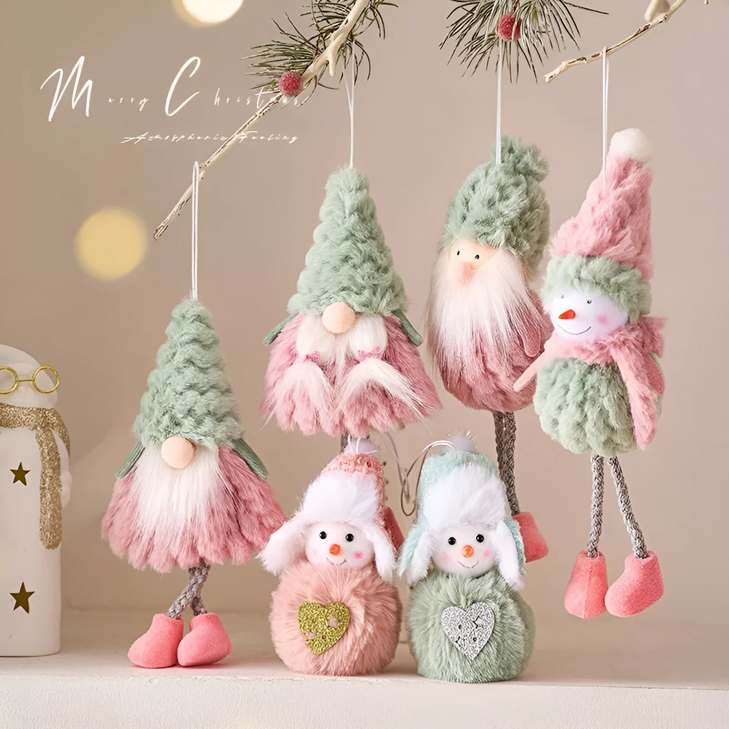 European style Christmas tree pendant in Santa or snowman design, one of six colour options
