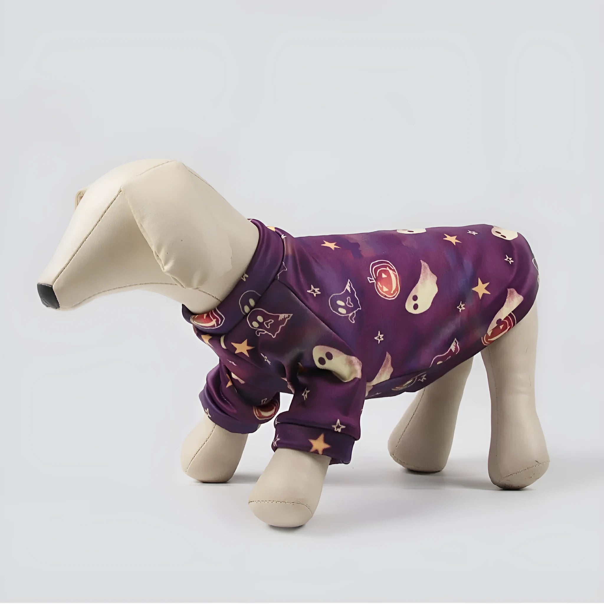 Fleece-lined pet clothes with triangle scarf in autumn winter colours