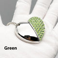Heart-shaped USB flash drive with brick-inlaid pattern and metal shell in multiple colours