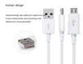 Black and white Android Micro USB data cable with 1 metre length for phone charging and data transfer.