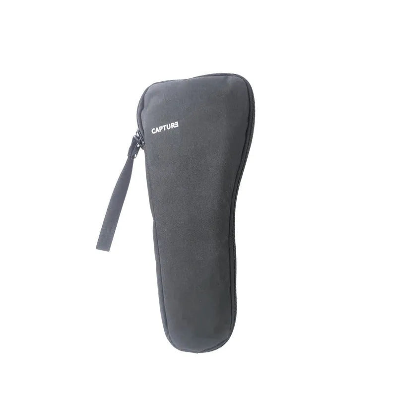 Black cloth portable storage bag for mobile phone stabilizer accessories, measuring 20cm x 15cm x 8cm