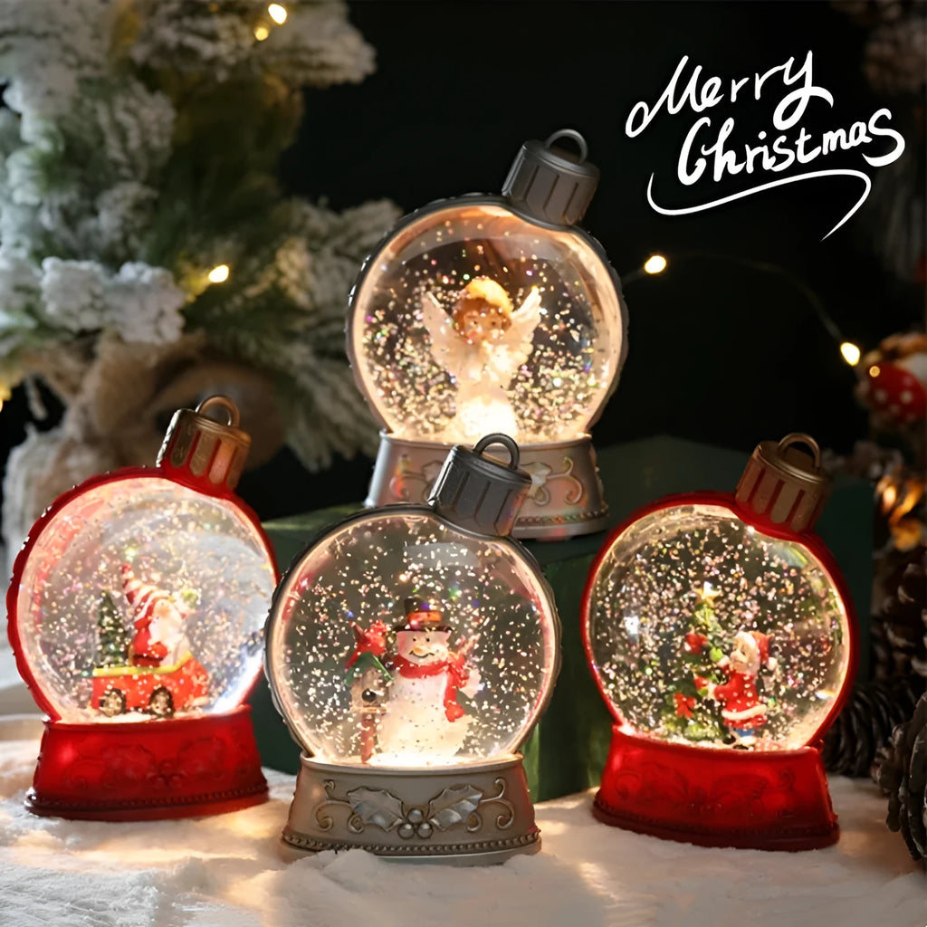 Plastic Christmas figurine LED candle light in snowman design with flickering flame effect
