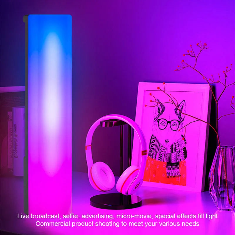 3D RGB table top ambiance lamp with music responsive lighting, 5.2x4.5x24.5 cm dimensions