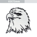 Aluminium metal car sticker with choice of lion, eagle, tiger or wolf head design.