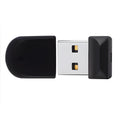 Black rotating USB flash drive with waterproof shockproof shell, shown in 16GB 32GB 64GB 128GB capacities.