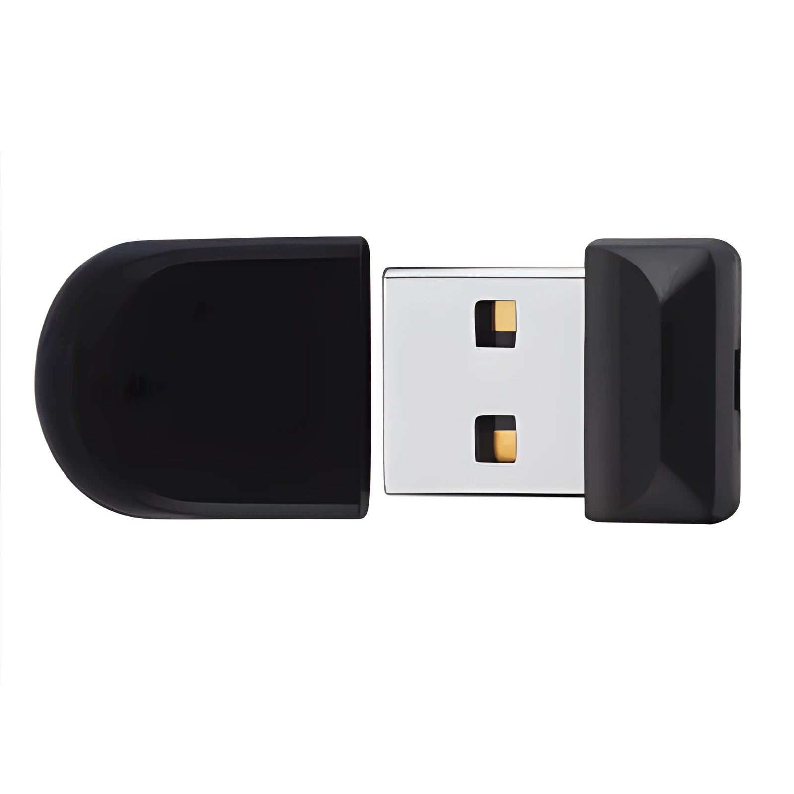 Black rotating USB flash drive with waterproof shockproof shell, shown in 16GB 32GB 64GB 128GB capacities.