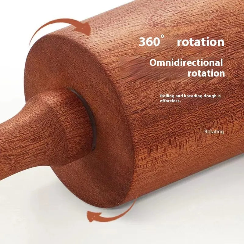 Wooden rolling pin in bronze colour, shown in small size and large size options