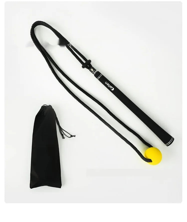 Black silicone elastic golf swing trainer for physical correction action practice