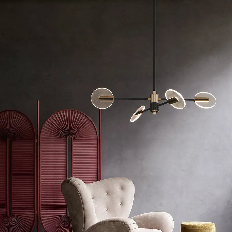 Nordic iron LED chandelier pendant lamp with acrylic parts for 15-30㎡ room coverage