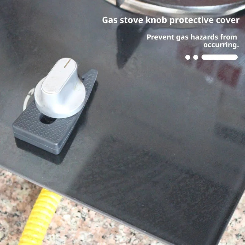 Gray hard plastic gas stove knob safety lock for household gas stove switch protection
