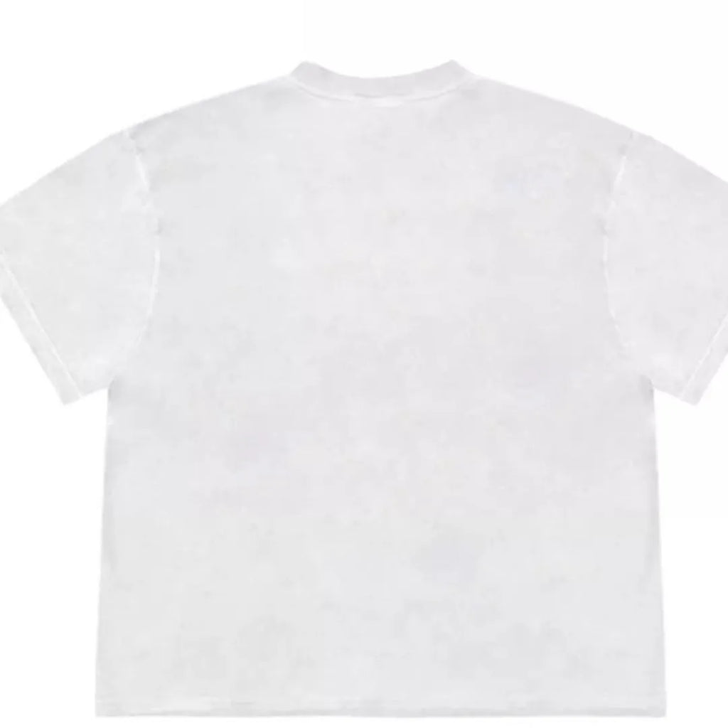 Blueberry fabric patchwork style t-shirt with fruit motifs and plant patterns in ice oxygen cotton