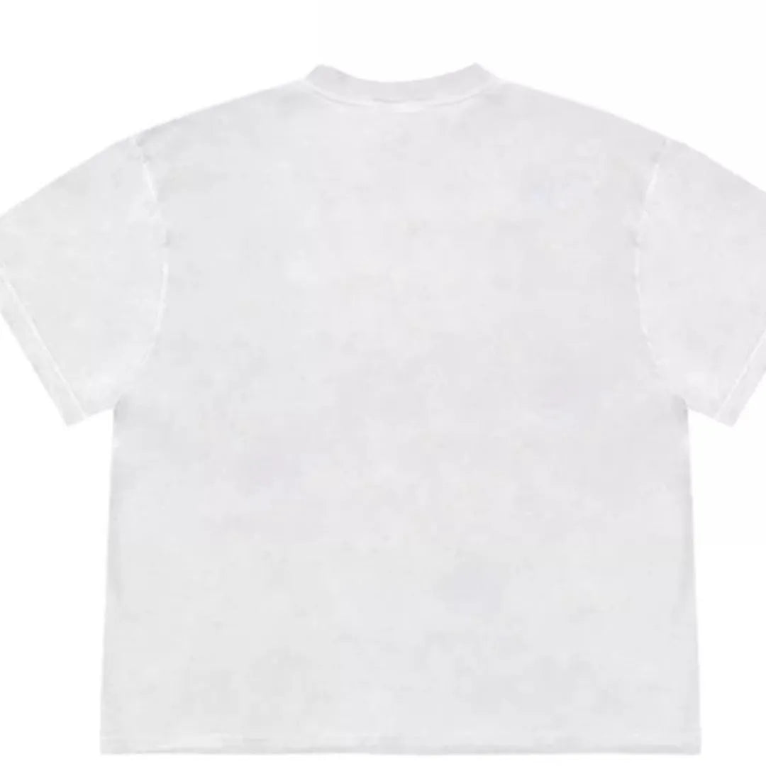 Blueberry fabric patchwork style t-shirt with fruit motifs and plant patterns in ice oxygen cotton