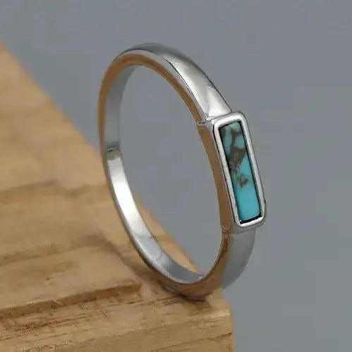 Silver geometric line ring for women, unisex alloy ring with electroplated finish, sizes 5 to 11