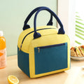 Aluminium foil thickening waterproof lunch insulation bag in Oxford cloth, shown in blue colour.