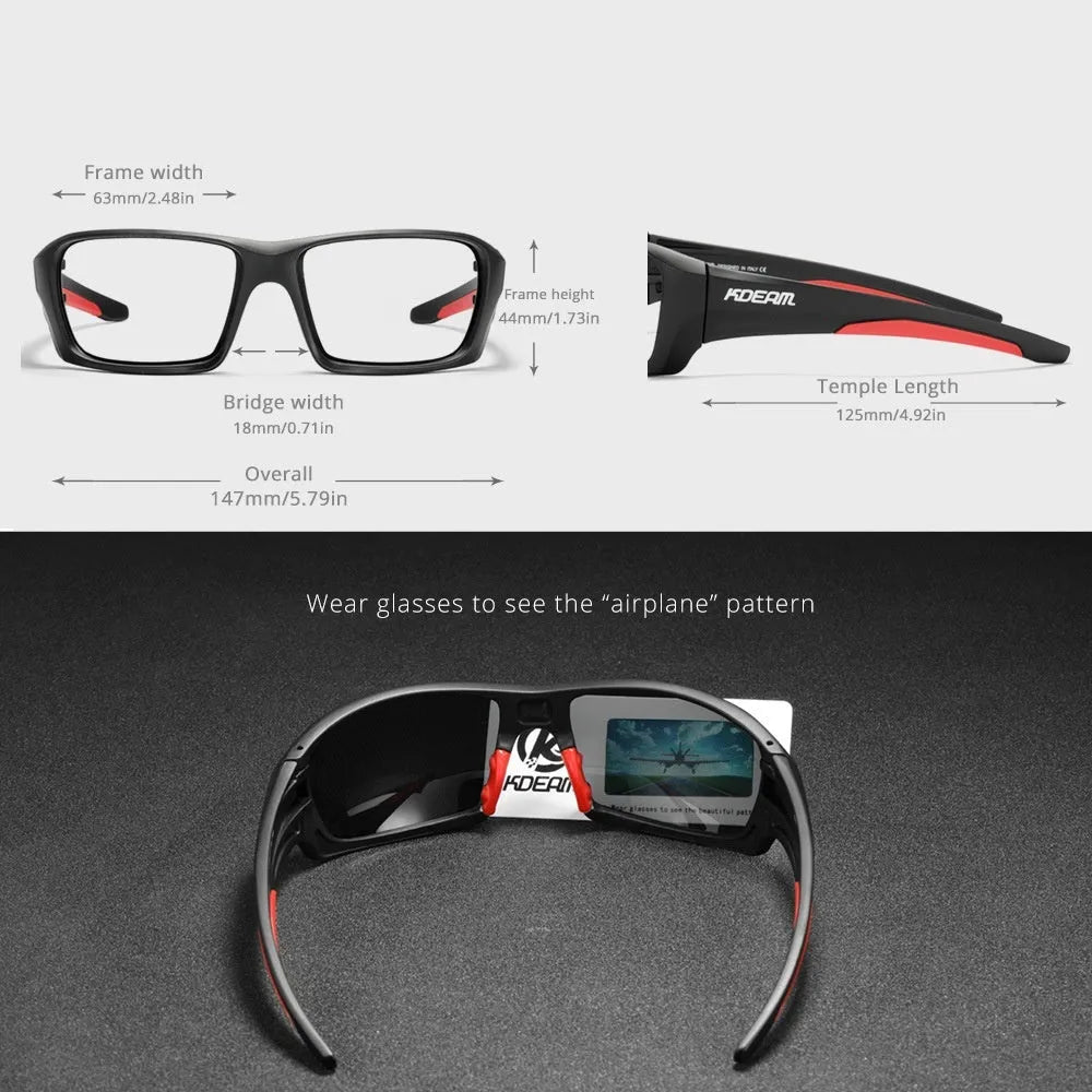 Ultralight polarised sports sunglasses with TR90 frame and silicone nose pads in assorted colours.