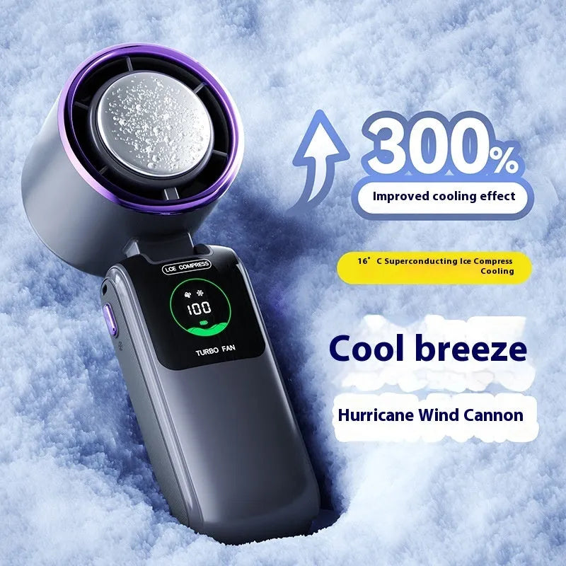 A portable neck fan with a USB port and adjustable speed settings, shown in a choice of colours.