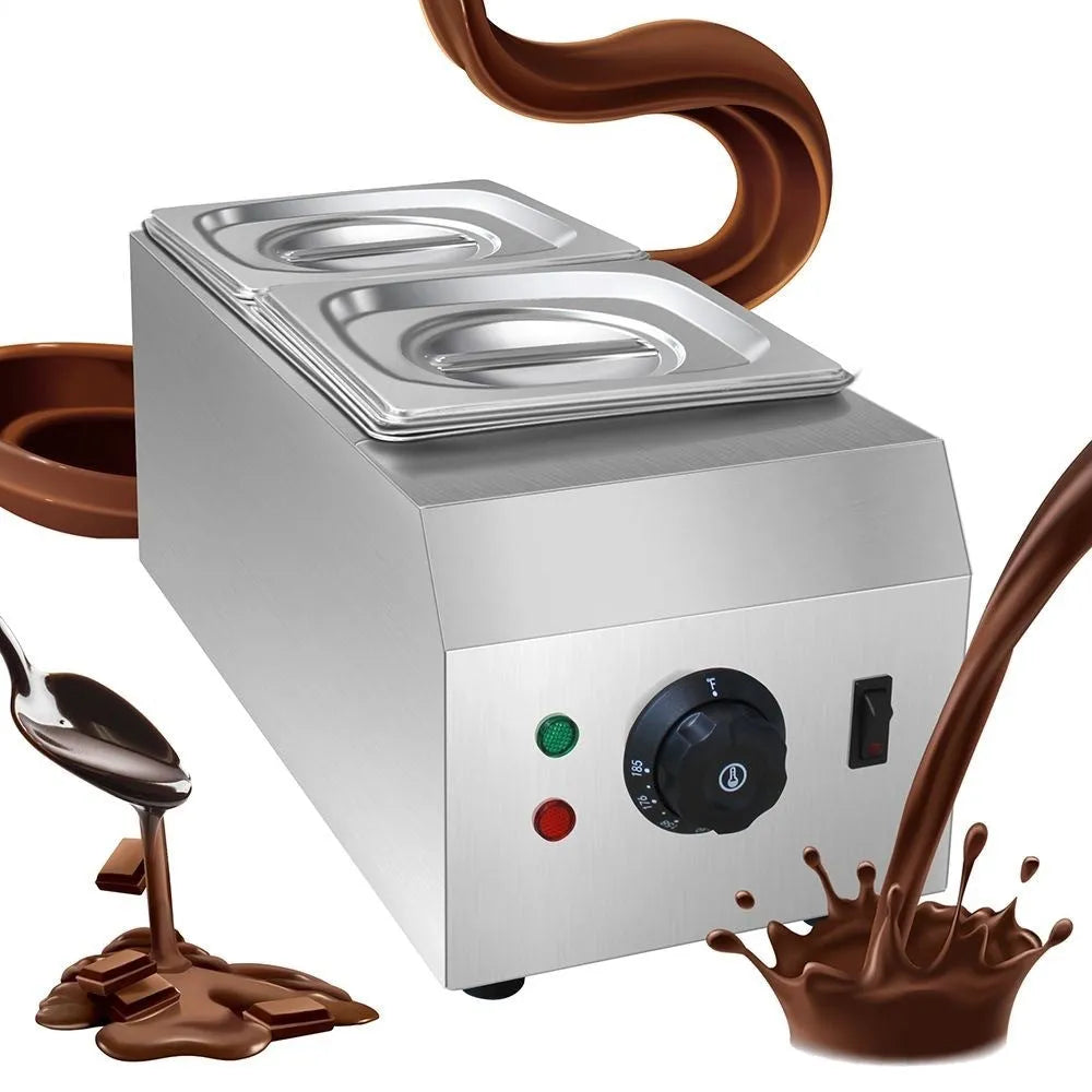 Commercial chocolate melting machine with stainless steel tank and temperature control display