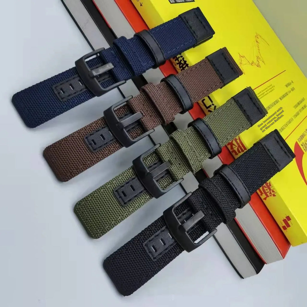 Canvas watch strap in Army Green colour with 22mm width and extended length option