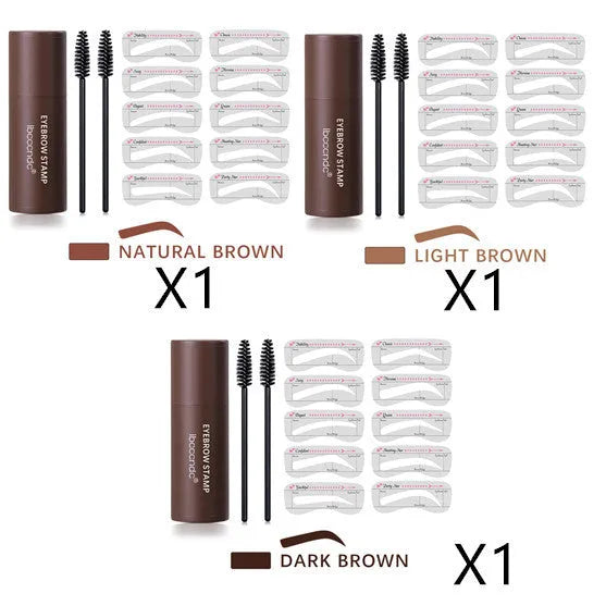 Hairline trimming powder and eyebrow powder in light, natural and dark brown shades, one unit per pack