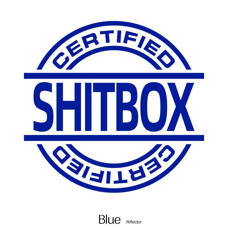 13x12cm creative vinyl car sticker showing ten colour options including metallic and glitter finishes