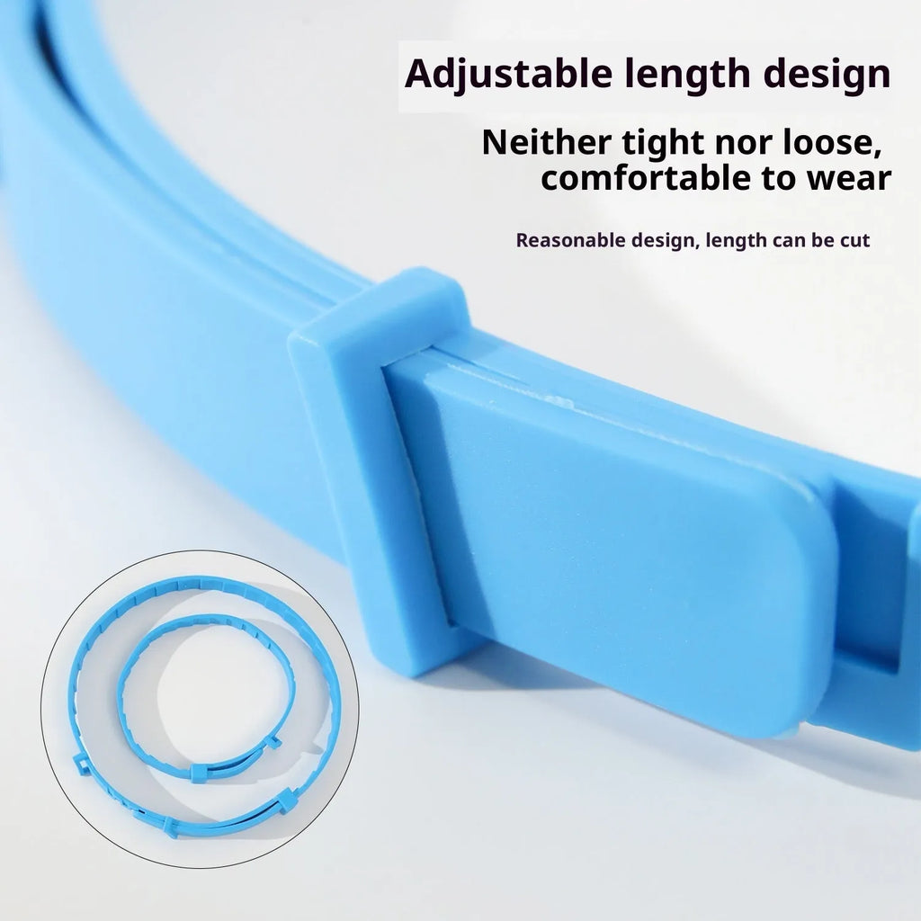 Anti-bite PVC collar for cats and dogs, adjustable, 38cm or 63cm, monochrome, black blue orange grey