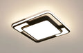 Square white LED ceiling lamp with iron frame and PVC hardware measuring 42x42x5 cm