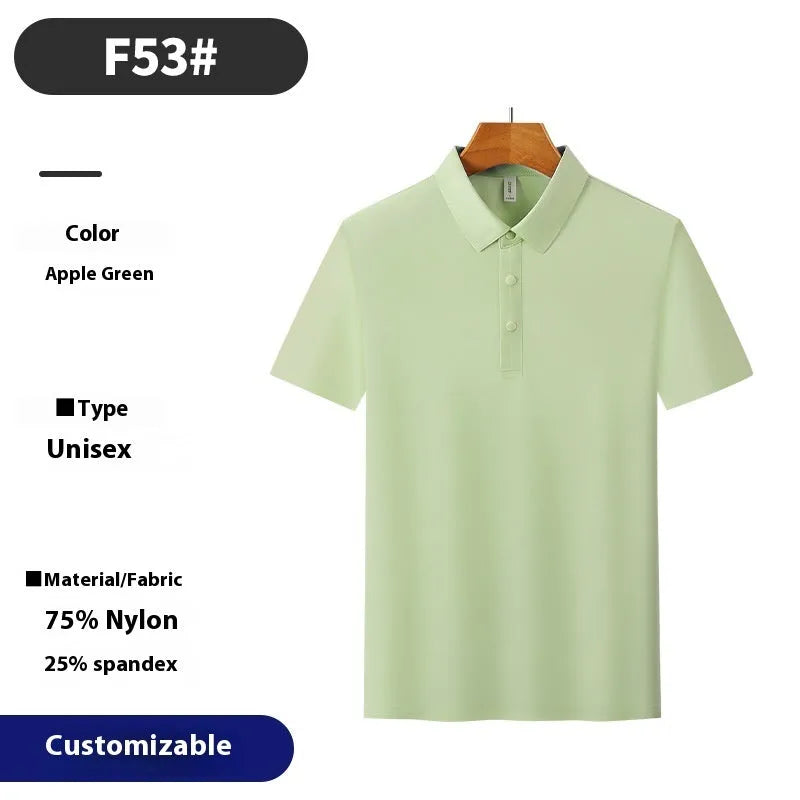 Brocade nylon blend seamless polo shirt in loose fit for summer sports