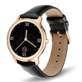 Women's smart watch with stainless steel wristband and 1.3 inch touch screen showing watch face display