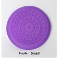 Plastic rubber dog frisbee toy in multiple colour options for outdoor fetch games