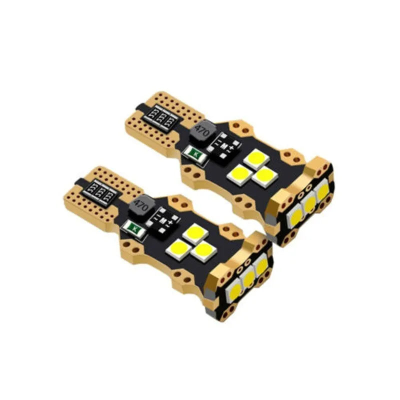 T15 automotive reverse light bulb with white 6000K colour temperature and PVC housing for 12V car systems