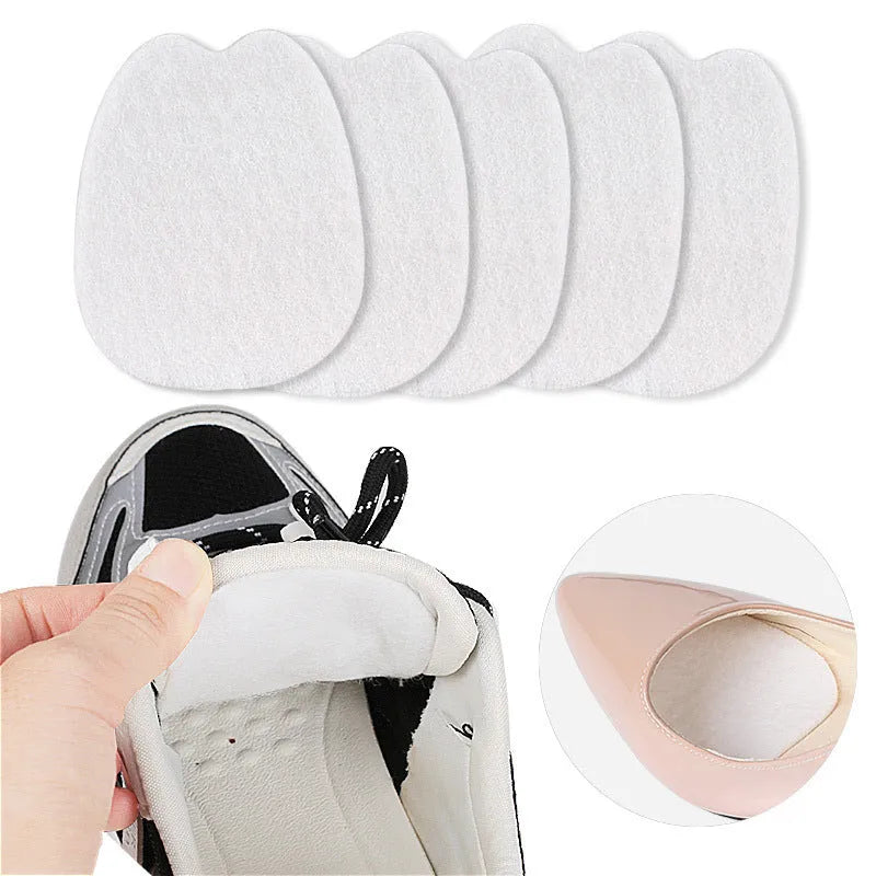 White thin felt tongue stickers for shoe comfort and anti-wear protection