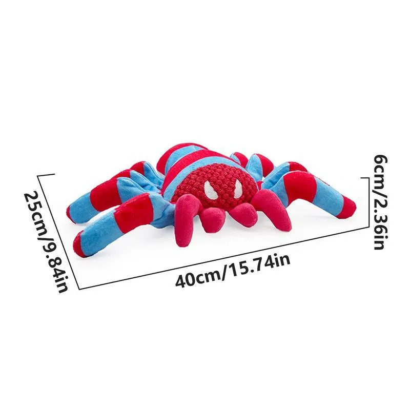 Red teddy bear chew toy for medium and large dogs on a plain background
