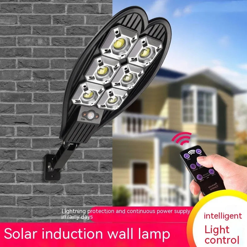 Six-eye sword design solar garden lamp with remote control for outdoor lighting