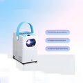 Smart HD home projector with remote control showing 1280x800 resolution and Android system display