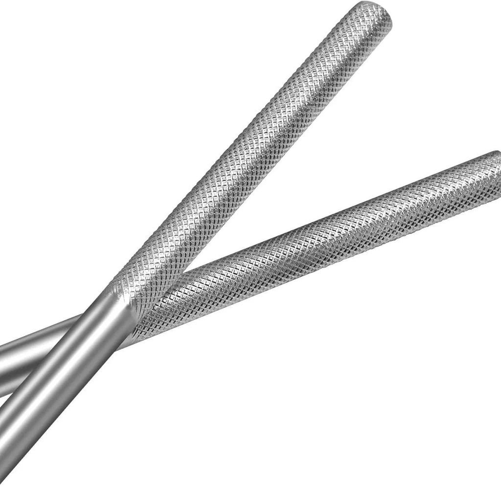 White steel garage door rollers and two handle winding strips for garage door maintenance